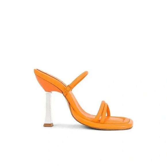 Schutz Agatha Women's Bright Tangerine High Heel Sandals Size 6.5 - Picture 2 of 10